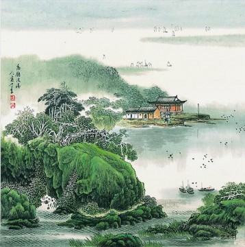曹仁栄蘇州公園の古い中国人 Oil Paintings